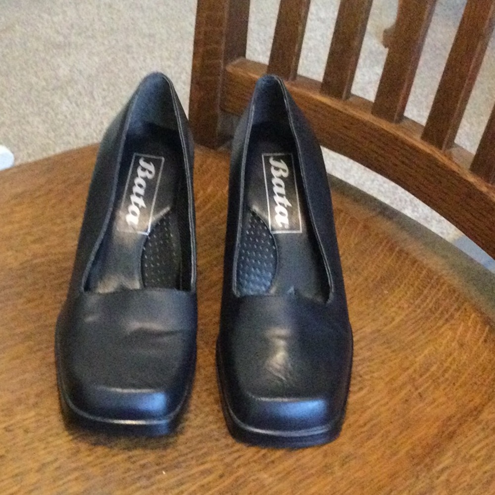 Bata Square Toe Chunky Heels